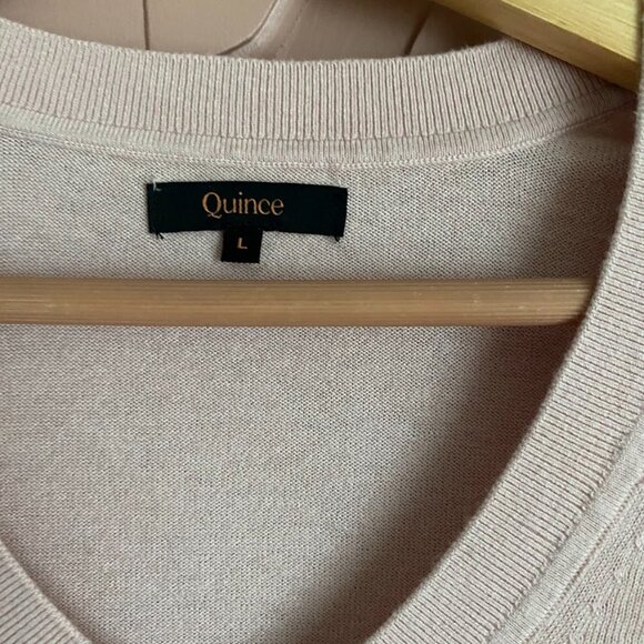 Quince Lightweight Cotton Cashmere V-Neck Sweater - Picture 2 of 4